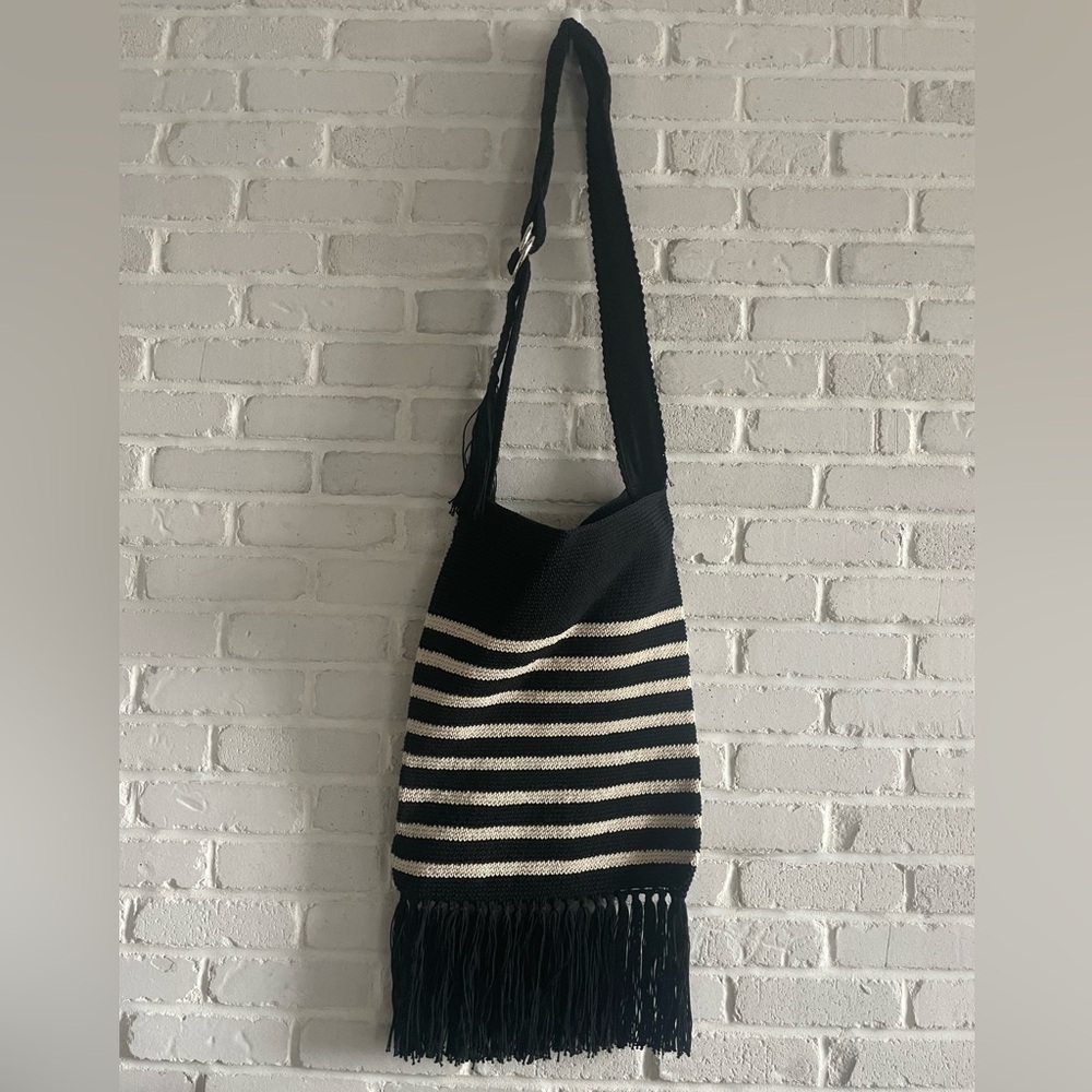 Auxiliary Striped Woven Tote Bag